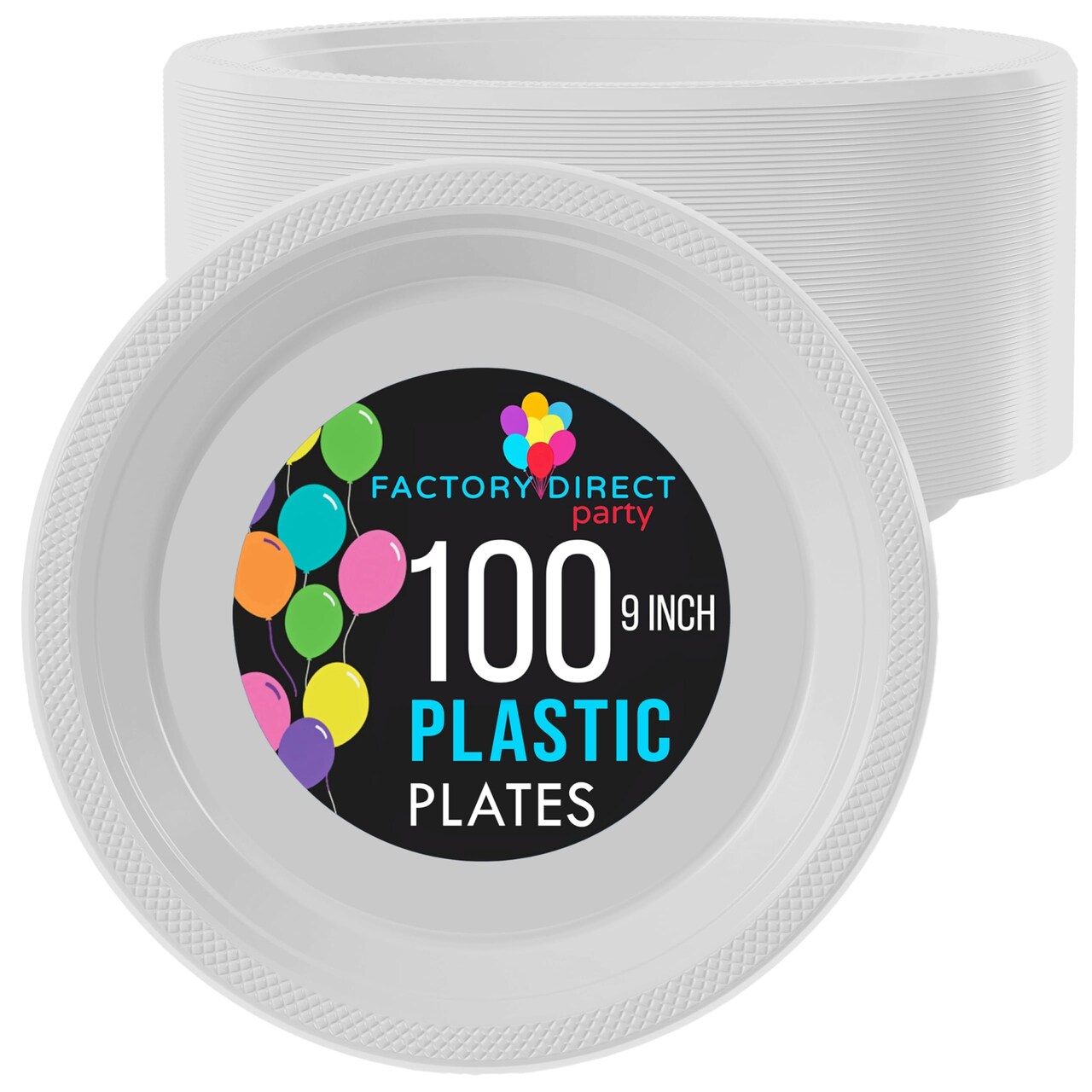 Party Solids Plastic Plates For Party Disposable Plates Heavy Duty Supplies 100 Pcs Plastic Dinnerware Sets Heavy Duty 350 GSM Disposable Dinnerware Set by Exquisite